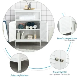 Mueble auxiliar Niebla Kleankin armario + estante blanco 81,6x60x30 cm