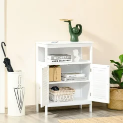 Mueble auxiliar Niebla Kleankin armario + estante blanco 81,6x60x30 cm