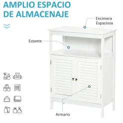 Mueble auxiliar Niebla Kleankin armario + estante blanco 81,6x60x30 cm