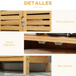 Mueble auxiliar Talo Kleankin 2 puertas + estante natural 92x50x29 cm