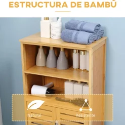 Mueble auxiliar Talo Kleankin 2 puertas + estante natural 92x50x29 cm