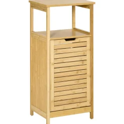 Mueble auxiliar Talo Kleankin estante + cesto ropa sucia natural 86,5x40x30 cm