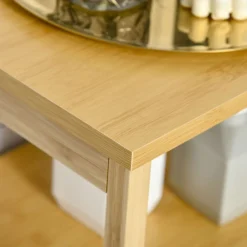 Mueble auxiliar Talo Kleankin estante + cesto ropa sucia natural 86,5x40x30 cm