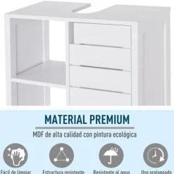 Mueble bajo de lavabo Kleankin suspendido blanco 54x60x30 cm
