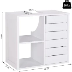 Mueble bajo de lavabo Kleankin suspendido blanco 54x60x30 cm