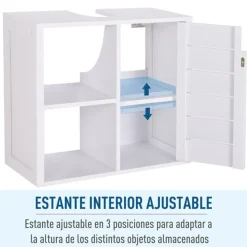 Mueble bajo de lavabo Kleankin suspendido blanco 54x60x30 cm