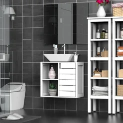 Mueble bajo de lavabo Kleankin suspendido blanco 54x60x30 cm