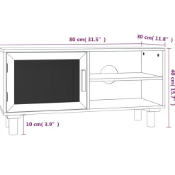 Mueble bajo de TV Beka 2 estantes + 1 puerta 40x80x30 cm