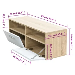 Mueble bajo de TV Donlai 2 puertas + 2 estantes 36x95x35 cm