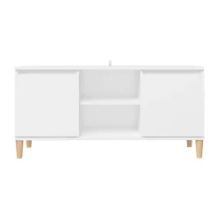 Mueble bajo de TV Kapa 2 puertas + 2 estantes blanco 50x103,5x35 cm