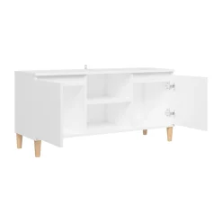 Mueble bajo de TV Kapa 2 puertas + 2 estantes blanco 50x103,5x35 cm
