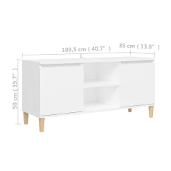 Mueble bajo de TV Kapa 2 puertas + 2 estantes blanco 50x103,5x35 cm