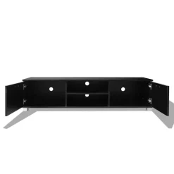 Mueble bajo para TV 2 armarios 2 estantes negro brillo 35x140x40,5 cm