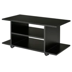 Mueble bajo para TV con estantes y ruedas 40x80x40 cm
