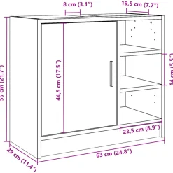Mueble de baño Almma 1 puerta + 3 compartimentos blanco 55x90x29 cm