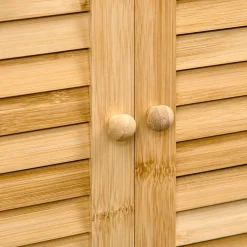 Mueble de baño Bamboo Homcom 2 puertas + 1 módulo natural 92x50x25,5 cm
