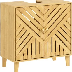 Mueble de baño Congo Homcom 2 puertas natural 60x60x30 cm