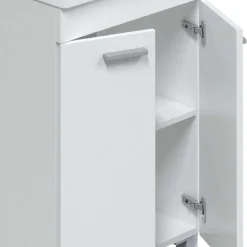 Mueble de baño Koncept 2 puertas + espejo + lavabo blanco 50 cm