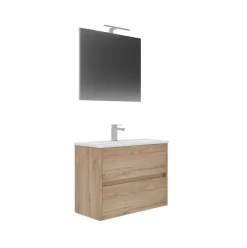 Mueble de baño Lhotse con lavabo y espejo 80 cm