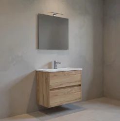 Mueble de baño Lhotse con lavabo y espejo 80 cm