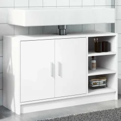 Mueble de baño Liberto 2 puertas + 3 compartimentos blanco 55x90x29 cm