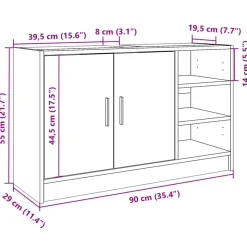 Mueble de baño Liberto 2 puertas + 3 compartimentos blanco 55x90x29 cm