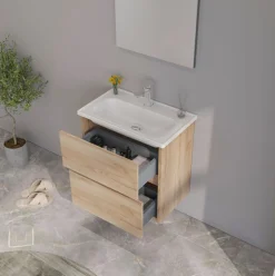 Mueble de baño Lova con lavabo y espejo 60 cm