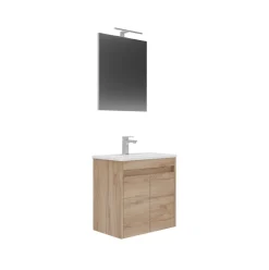 Mueble de baño Makalu 2 puertas con lavabo y espejo 61x60x36 cm