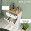 Mueble de baño Milán Homcom con cajón y puerta abatible blanco 90x52x33 cm