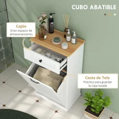 Mueble de baño Milán Homcom con cajón y puerta abatible blanco 90x52x33 cm