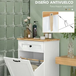 Mueble de baño Milán Homcom con cajón y puerta abatible blanco 90x52x33 cm