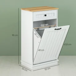 Mueble de baño Milán Homcom con cajón y puerta abatible blanco 90x52x33 cm
