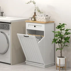Mueble de baño Milán Homcom con cajón y puerta abatible blanco 90x52x33 cm