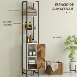 Mueble de baño Nara Homcom alto nogal 170x30x30 cm