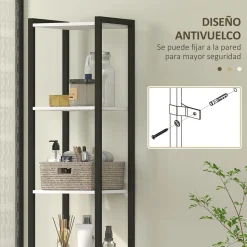 Mueble de baño Nara Homcom alto nogal 170x30x30 cm