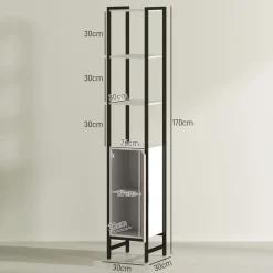 Mueble de baño Nara Homcom alto nogal 170x30x30 cm
