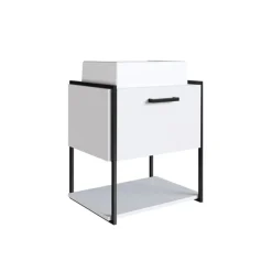 Mueble de baño Nerea lavabo + cajón + estante blanco 54x50x38 cm