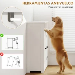 Mueble de baño Storage Homcom 2 compartimentos + 2 armarios + 1 balda ajustable blanco 85x85x30 cm