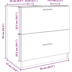 Mueble de baño Vera puerta abatible + cajón blanco 59x59x37 cm