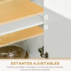 Mueble de cocina Paros Homcom 4 puertas blanco 180x70x40 cm