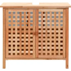 Mueble de lavabo Tobago + espejo madera natural 62x66x29 cm