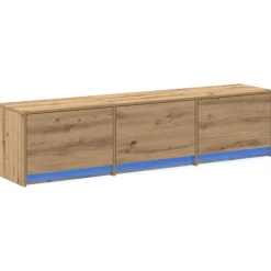 Mueble de TV Alberta 3 cajones + LED natural 40x165x34 cm