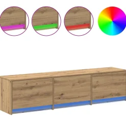 Mueble de TV Alberta 3 cajones + LED natural 40x165x34 cm