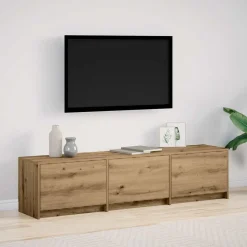 Mueble de TV Alberta 3 cajones + LED natural 40x165x34 cm