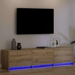 Mueble de TV Alberta 3 cajones + LED natural 40x165x34 cm