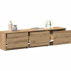 Mueble de TV Alberta 3 cajones + LED natural 40x165x34 cm