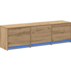 Mueble de TV Alberta 3 cajones + LED natural 40x140x34 cm