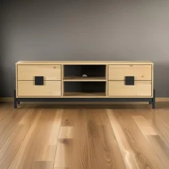 Mueble de TV Almería 4 cajones + 2 compartimentos natural 48x149x40 cm