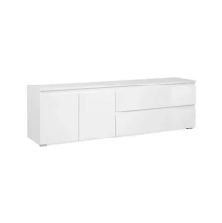 Mueble de TV Aneto 2 puertas + 2 cajones blanco 55x180x40 cm