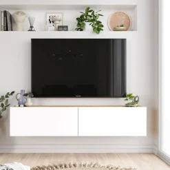 Mueble de TV Apia 2 puertas abatibles diseño flotante 29,1x140x31,6 cm